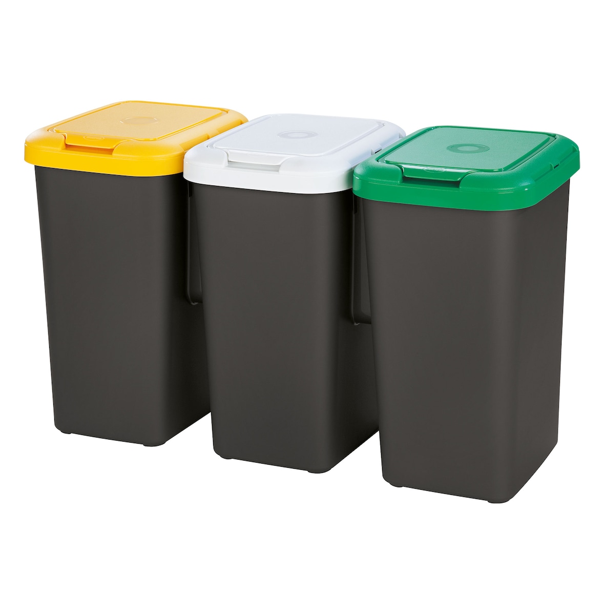 Pattumiera tripartita per raccolta differenziata (3 x 25 litri)