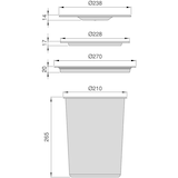 thumbnail of Poubelle encastrable pour plan de travail Recycle 7 litres Emuca