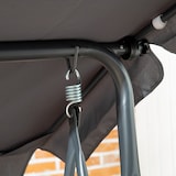 thumbnail of Outsunny columpio de jardín de 3 plazas banco balancín para exterior con toldo ajustable asiento de ratán 2 portavasos 2 bandejas 204x112x150 cm