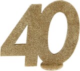 thumbnail of 40. Geburtstag gold glitzer Tischdekoration 11x 10 cm Zahl 40