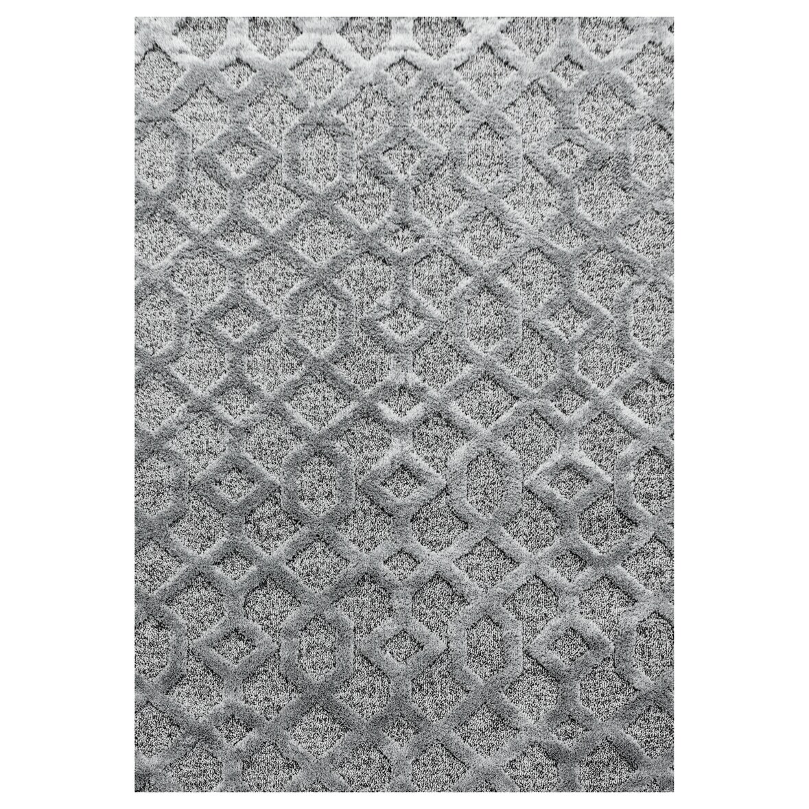 Teppich Wohnzimmer 3D Geometrisch Modern Waschbar Strapazierfähig Esszimmer OEKO-TEX Grau 120x170 cm Gekettelt – GENF von Kadima Design