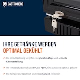 thumbnail of GastroHero Getränkekühlschrank GK-360BB, 360 Liter Kühlraumvolumen, 4 verstellbare Einlegeböden, Innenbeleuchtung, Abschließbar, Schwarz