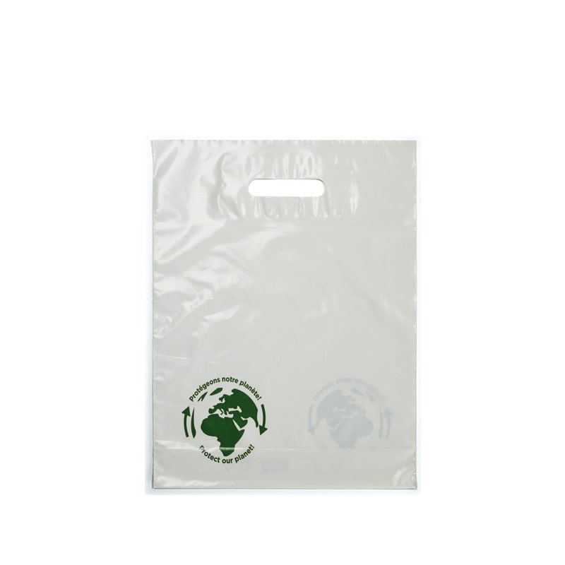 Sacchetto di plastica 3 bottiglie LDPE bianco manici ritagliati 30x40+4,5 cm per 1000 unità – Gimex