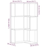 thumbnail of vidaXL Eck-Bücherregal 3 Böden Artisan-Eiche 50x50x102cm Holzwerkstoff