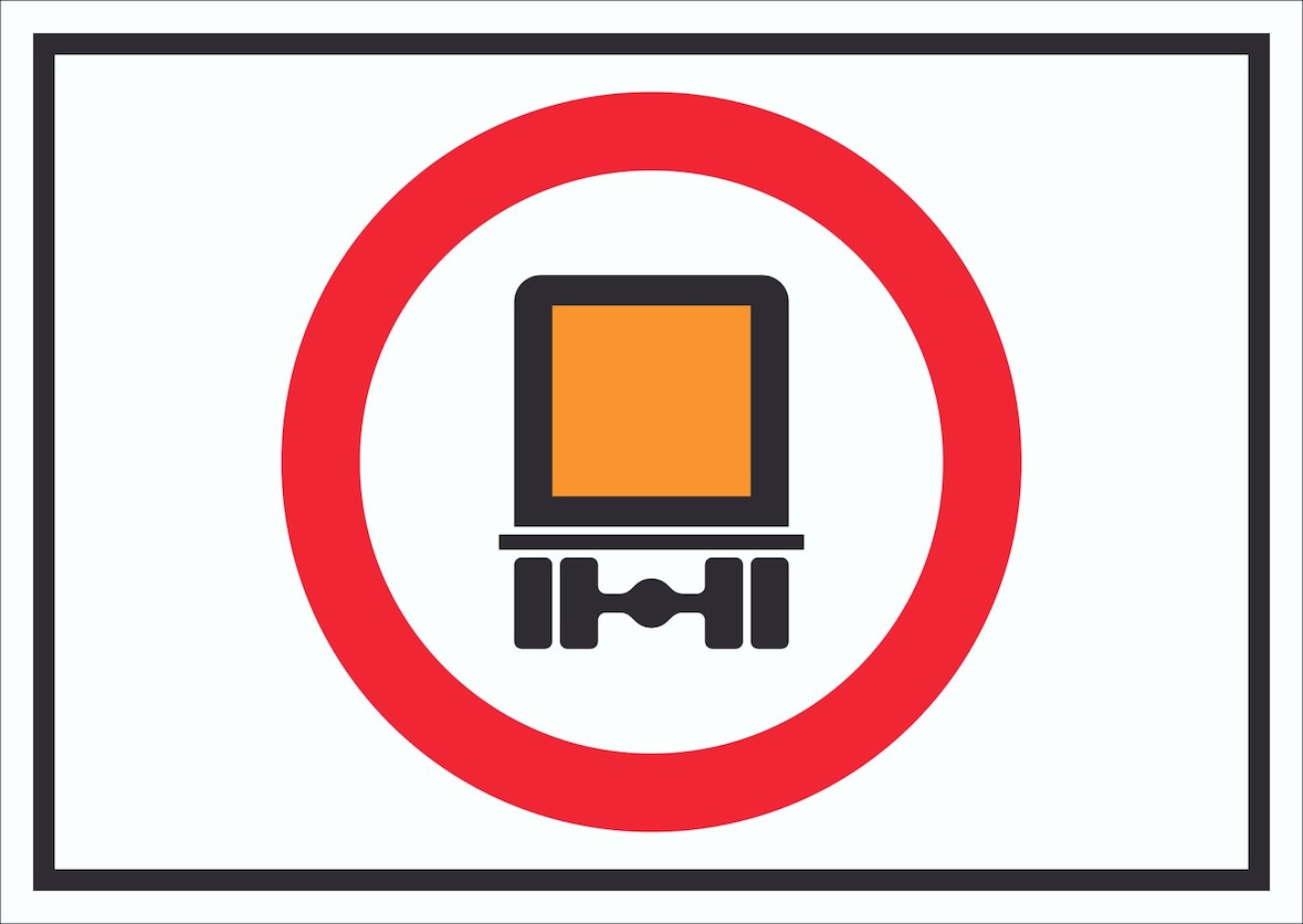 Verbot Kfz mit Gefahrgut Symbol Schild A3 (297x420mm)