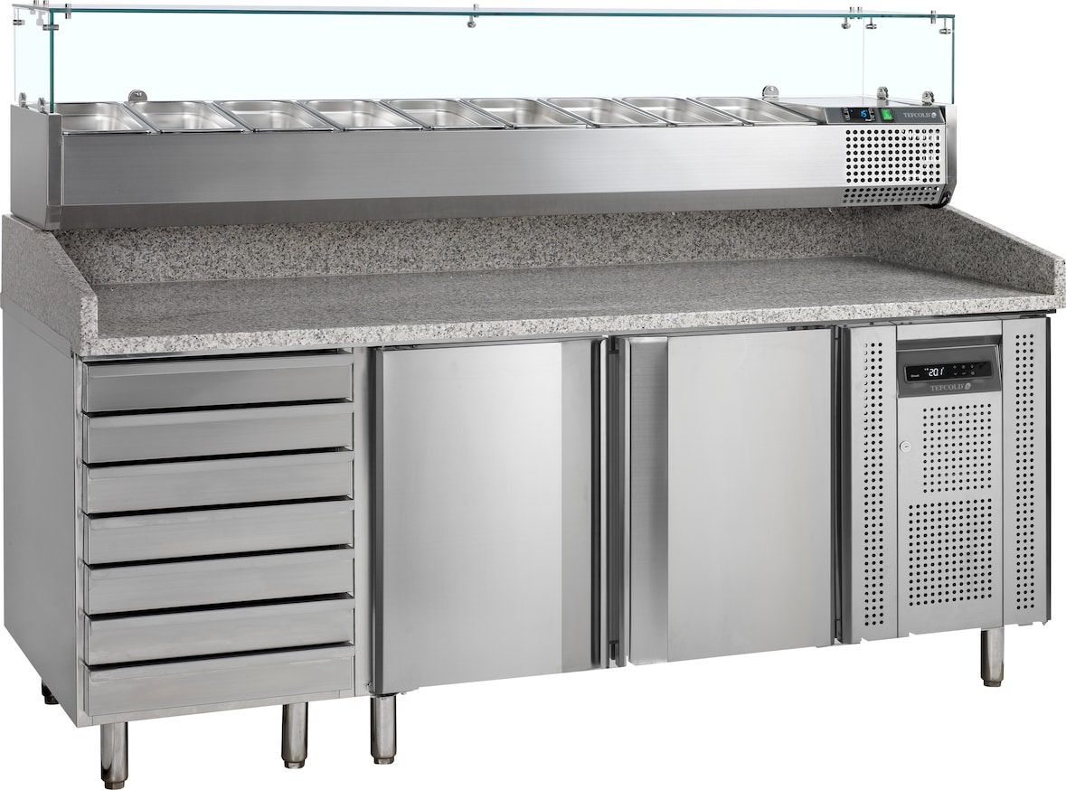 TEFCOLD Pizzatisch inkl. Kühlaufsatz PT1310 + VK38-200 390l SS 304