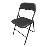 thumbnail of Pack 6 Sillas Negras Plegables Premium con Estructura Metálica y Asiento Acolchado en Polipiel PU. Respaldo Ergonómico (80x44x43,5 cm)
