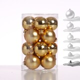 thumbnail of Christbaumkugel Weihnachtskugel Glas D: 3,5cm glänzend matt gold 16St