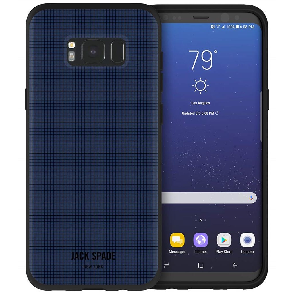 Jack Spade Graph-Check Case Navy für Samsung Galaxy S8 Plus
