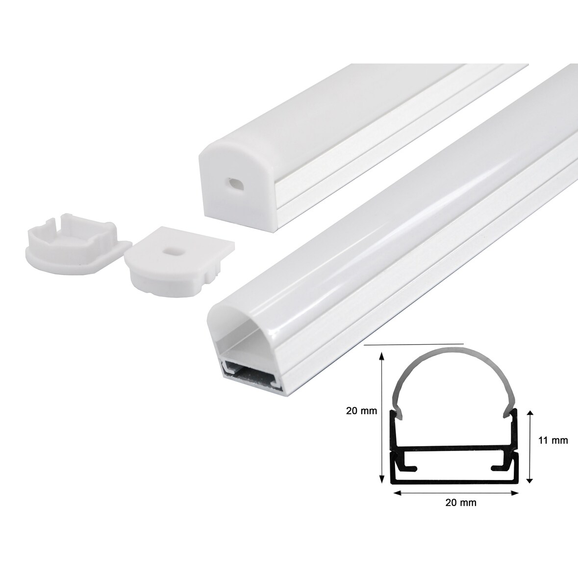 2m LED Aluprofil Profil Alu Schiene Leiste Montage Profil Kanal System für LED-Streifen Profil K