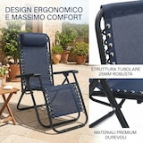 thumbnail of HEMAX, Sdraio Zero Gravity Relax in Textilene, 112x65 cm, Poltrona da Giardino Ergonomica, blu