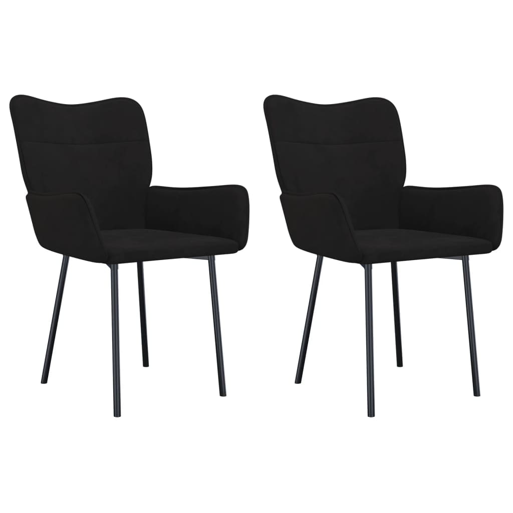 vidaXL Esszimmerstühle 2 Stk. Schwarz Samt