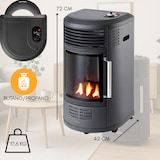 thumbnail of Estufa de gas calentador 44 m2 con ruedas, potencia regulable, termostato y detección de oxígeno, encendido electrónico 44 x 72 cm - Negro