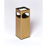 thumbnail of PROREGAL Kombiascher mit Kantenband | 28,8 Liter, HxBxT 66x25x25cm | Messing | Aschereinsatz Stahl | Braun | Mülleimer Aschenbecher Abfalleimer