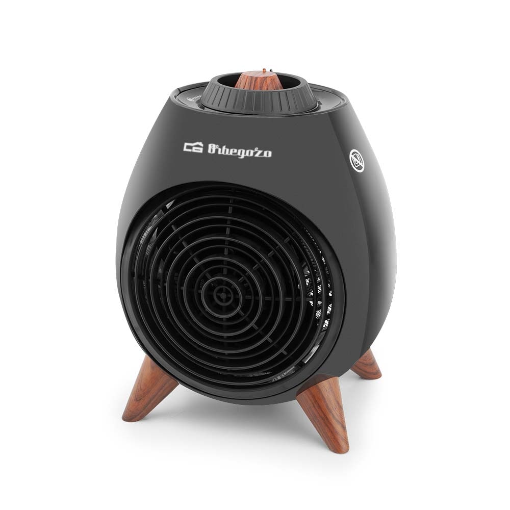 Orbegozo calefactor vertical FH 5237, 2 potencias de calor, termostato regulable, función ventilador, selector rotativo, 2000 W