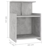thumbnail of Tables de chevet 2 pcs Gris béton 40x35x60 cm Aggloméré