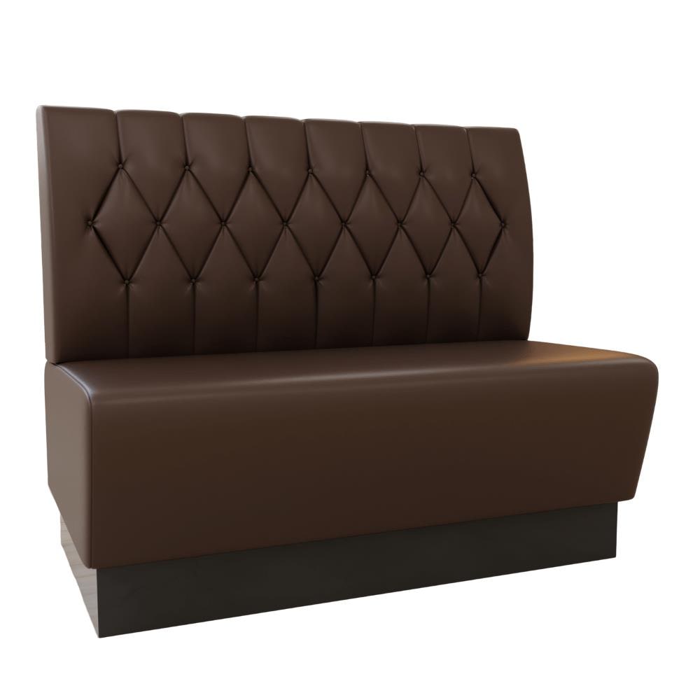 Gastro Sitzbank Amsterdam | 120 cm breit | Kunstleder Braun | Diamant Knopfpolsterung | Gastro Dinerbank