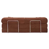 thumbnail of Oviala Canapé convertible 2 places en tissu avec coussins marron