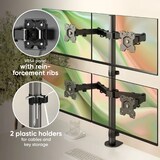 thumbnail of ONKRON Monitor Halterung für 4 Monitore 13-32 Zoll bis 8 kg, VESA 75x75 & 100x100, schwenkbar, neigbar, drehbar, Schwarz D421E-B