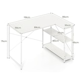 thumbnail of Nome prodotto: COSTWAY Scrivania a L, Scrivania Angolare Reversibile con Scaffale Regolabile e Struttura in Metallo, Scrivania in Legno per Computer
