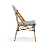 thumbnail of METRO PROFESSIONAL Silla estilo Bistró apilable, aluminio/tejido sintético, aspecto bambú, blanco/negro