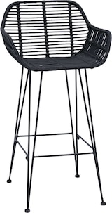 thumbnail of vidaXL Barstuhl 2 pcs Schwarz 55 x 52 x 92 cm Rattan und Eisen