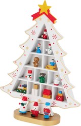 thumbnail of WellHome - Weihnachtsbaumfigur aus MDF mit weißer Dekoration, Höhe 29 cm.