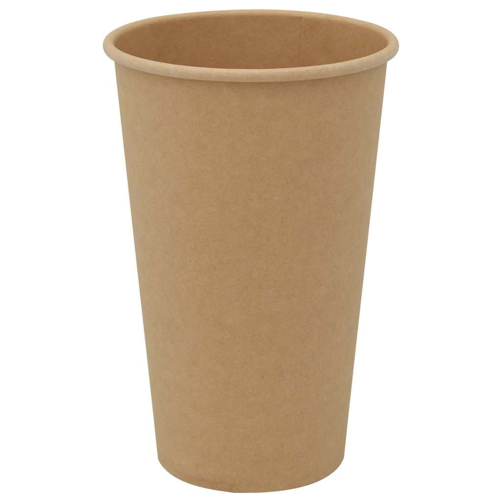 DELUKE® Pappbecher Braun 1000 Stück - 400ml Einwegbecher Getränkebecher Pappe Becher Einweg Kaffeebecher Teebecher Partybecher