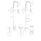 thumbnail of BE-GASTRO I Profi Gastro Geschirrbrause Zweiloch Wand "Premium" Drehgriff blau inkl. Wasserhahn, Mischbatterie & Drehgriff Gastrobrause Gastro Armatur