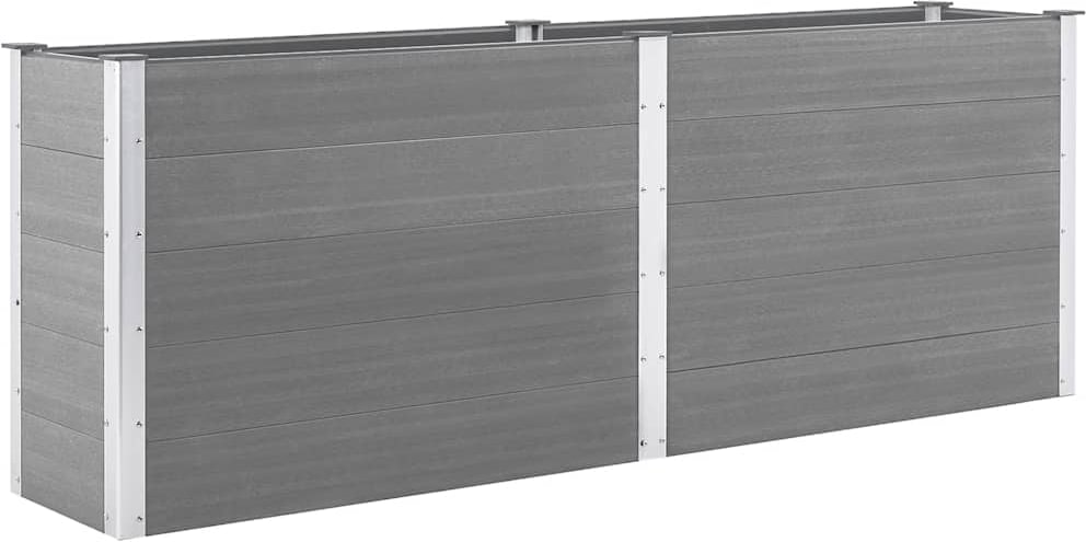 vidaXL Garten-Hochbeet 250 x 50 x 91 cm WPC Grau