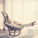 thumbnail of Relaxdays Sitzhocker mit Stauraum, gepolstert, mit Deckel, HBT: 35 x 35 x 35 cm, faltbar, Bambus Sitzwürfel, weiß