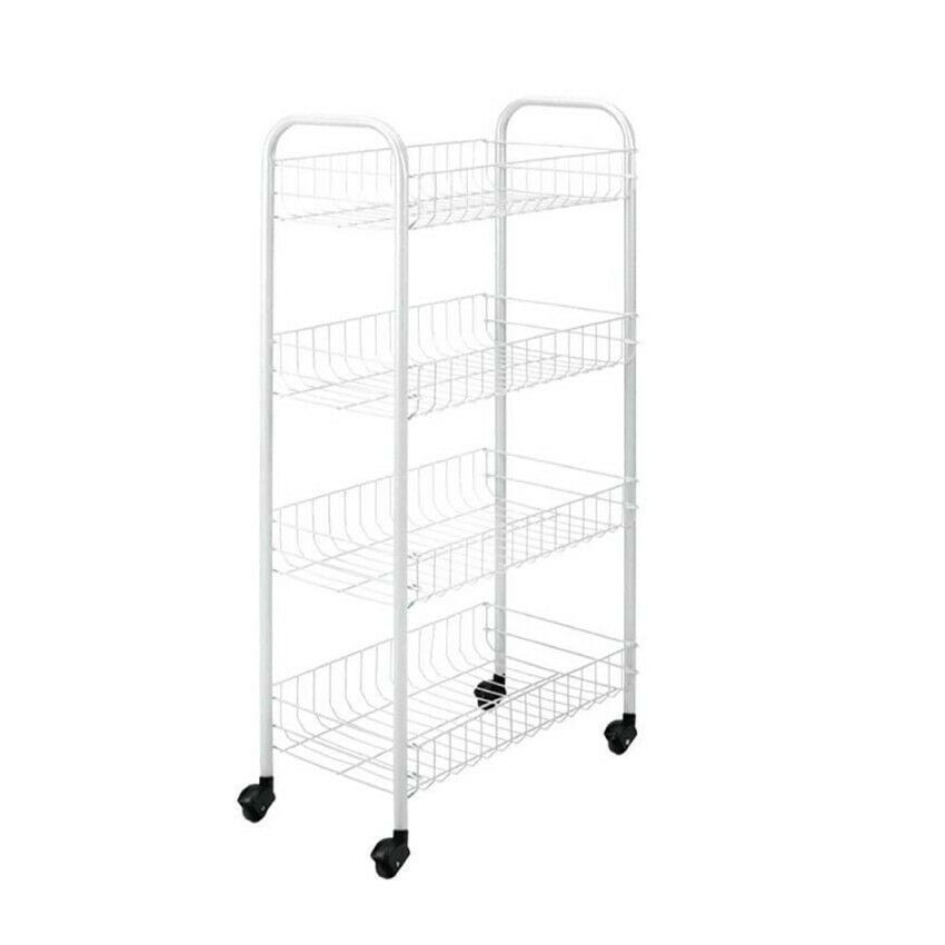 Carrito verdulero de metal cocina de 4 alturas con ruedas para frutas