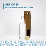 thumbnail of 20 Mini Glasflaschen 40 ml mit Goldverschluss & Box, Ideal für Geschenke, Hochzeit, Likör, Saucen
