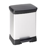 thumbnail of Curver Rechthoekige pedaalemmer Decobin 30 ltr - zilver, zwart