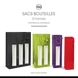 thumbnail of Tasche für 2 Flaschen mit Fenster aus rotem Glanzpapier mit Kordelgriffen je 100 - Gimex