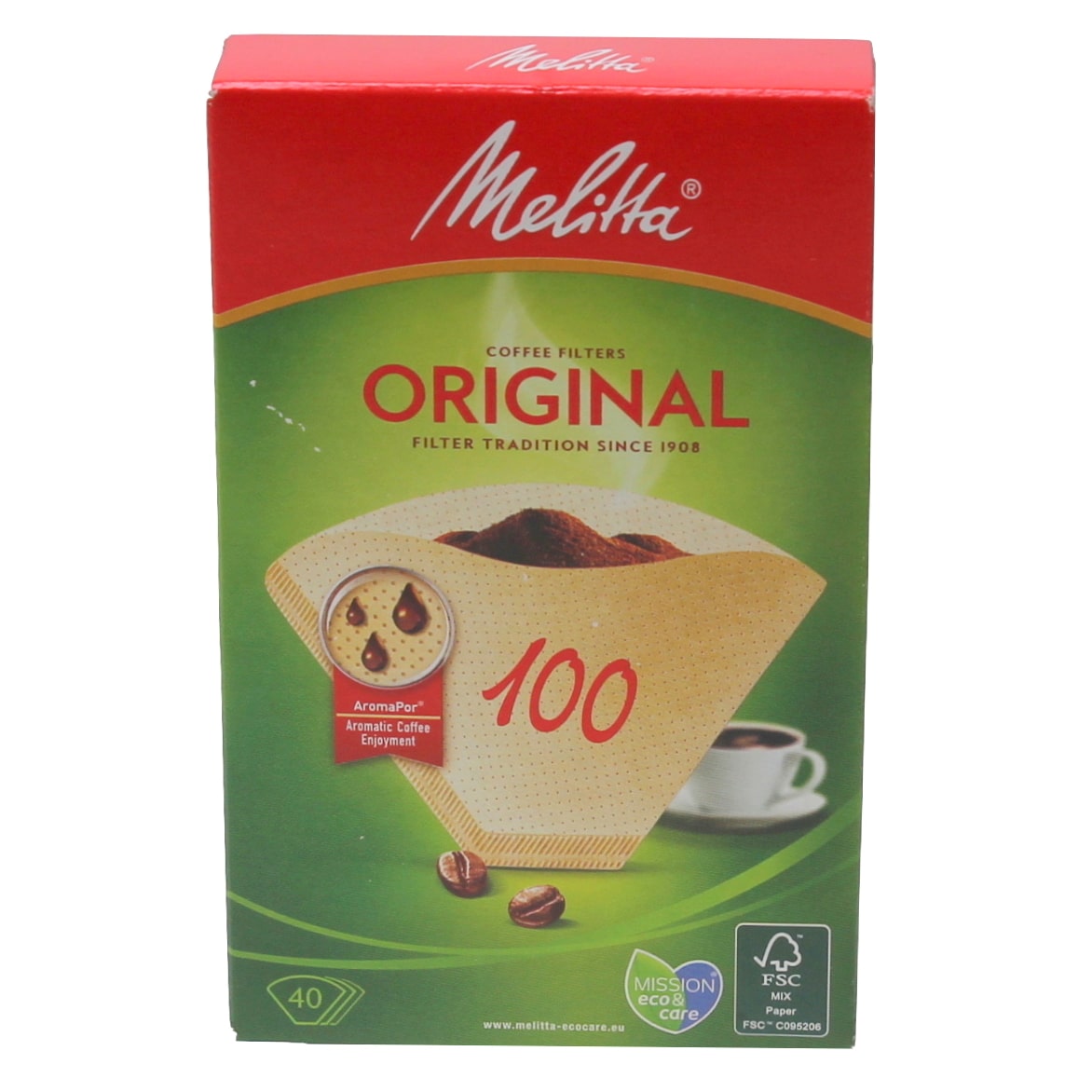 Melitta 6627300 Kaffeefilter Größe 100 / 40 Stück für Filterkaffeemaschinen