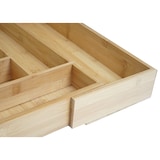 thumbnail of Cubertero + Servidor de ensaladas HWC-B20, bandeja de vajilla con cajón para servir cubiertos accesorios de cocina, bambú