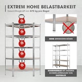thumbnail of EASYmaxx Schwerlast-Eckregal mit 5 belastbaren Holzböden 40x90x180cm silber/holzfarben