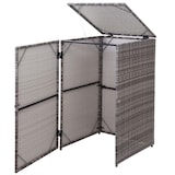 thumbnail of Mülltonnenverkleidung | HxBxT 110x65x66 cm | Poly-Rattan 120l | Grau | Mülltonnenbox Mülltonnenabdeckung