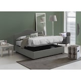 thumbnail of Dmora Letto matrimoniale Mirta, Letto contenitore con rivestimento in tessuto, 100% Made in Italy, con materasso Cm 160x200 incluso, Grigio