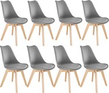 thumbnail of tectake Sillas de comedor FREDERIKKE - Juego de 8 gris/gris