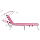 thumbnail of Helloshop26 - Tumbona plegable tumbona cama de jardín mobiliario de terraza con toldo de aluminio rosa 02_0012831