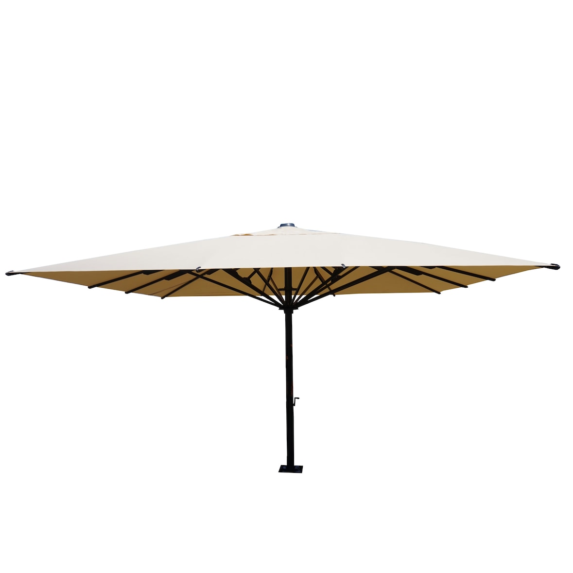 Gastronomie-Luxus-Sonnenschirm HWC-D20, XXL-Schirm Marktschirm, 5x5m (Ø7,2m) Polyester/Alu 90kg ~ creme