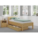 thumbnail of Hohes Holzbett 90x200 Kiefer natur Seniorenbett Einzelbett Zubehör wählbar V-60.55-09 Federholzrahmen und Matratze inkl.