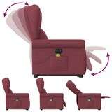 thumbnail of vidaXL Elektrischer Massagesessel mit Aufstehhilfe Weinrot Stoff