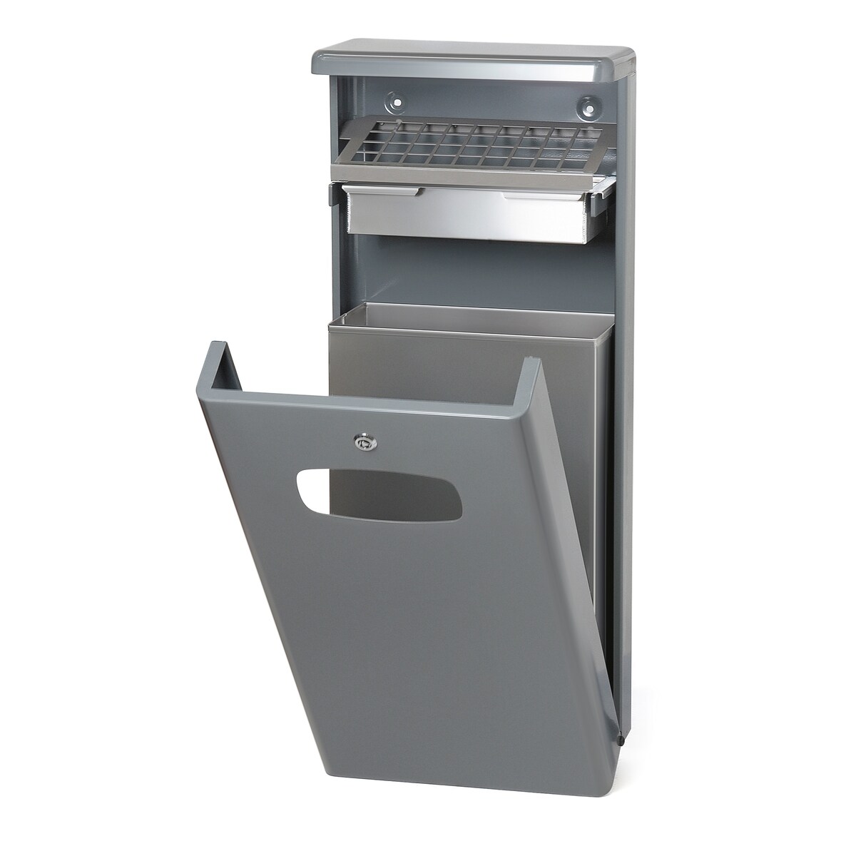 DutchDesign Buitenafvalbak met afdak 32 ltr - grijs