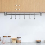 thumbnail of Intirilife Hängeleiste für die Küche aus Edelstahl mit 10 Haken zum Bohren - 52.6 x 3.4 x 2.2 cm Küchen Reling Hakenleiste Küchenstange Wandhalterung