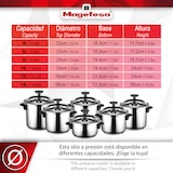 thumbnail of Magefesa Star Recta - Olla Express Tradicional, 6 Litros, Acero Inoxidable 18/10, para Todo Tipo de Cocinas, Inducción, 3 sistemas de seguridad