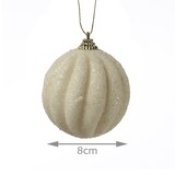 thumbnail of Christbaumkugeln Weihnachtskugeln bruchfest 2 Designs 8cm creme 12St.