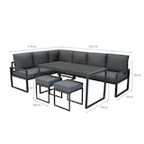 thumbnail of Aluminium 5-teiliges Ecksofa-Set - Anthrazitgrau